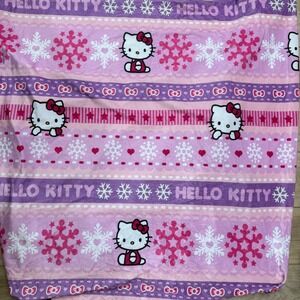 Hello Kitty Plush Twin Fitted Sheet Sanrio Pink Winter Snowflake‎ Soft READ